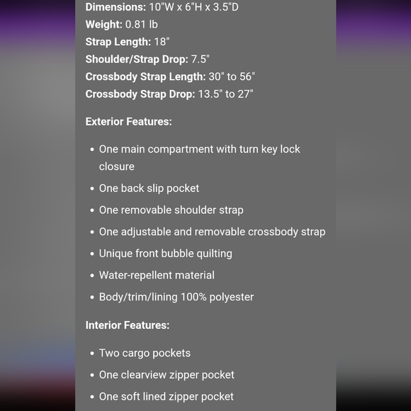 Lug Allegro NWOT Quilted Burgendy Crossbody Bag Outdoor Athleisure Travel Boho - Picture 15 of 16